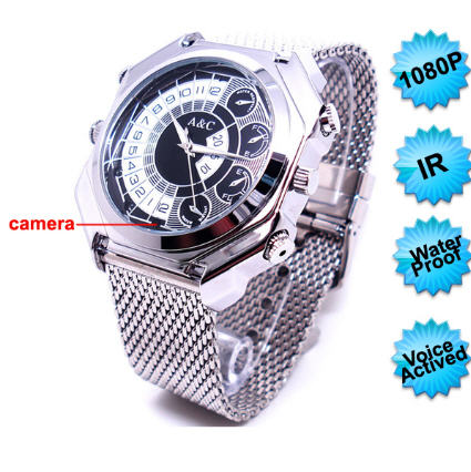 1080P IR Night Vision/Voice Activated Watch Camera DVR