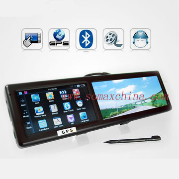 4.3 TFT Touch Button Vehicle Rear View Mirror w/GPS Bluetooth